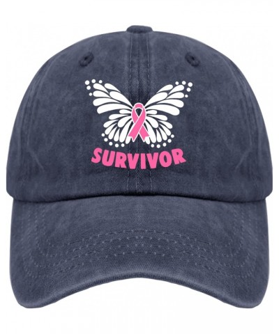 Survivor Supporter's Rainbow Breast Cancer Awareness Trucker Hat America Hat Navy Blue Gifts for Girlfriends Baseball Caps $8...