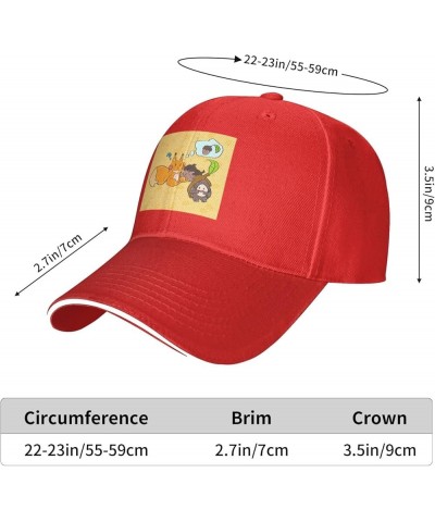 Sunflower Seed Squirrel Pattern Casual General Baseball Cap Black : Comfortable, Light Red $13.28 Baseball Caps