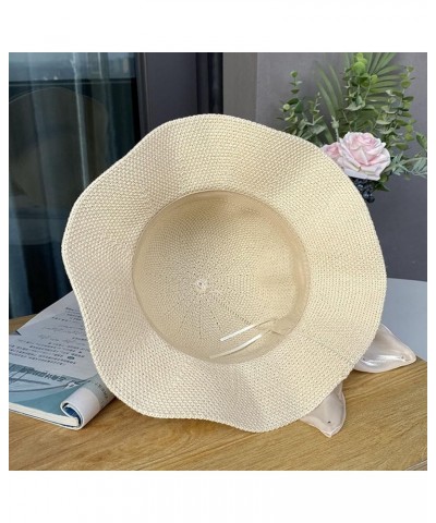 Knitted Sunhat Women Breathable Foldable Cutout Bow Tie Summer 2023 Fashionable Womens Sun Hats Shade Hats Floppy Beige $10.5...