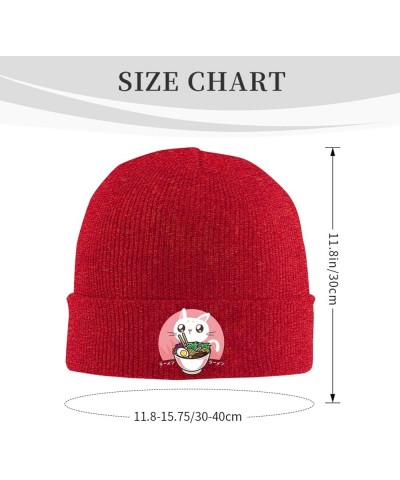 Kawaii Japanese Ramen Noodles Winter Knitted Hat Soft Warm Beanie Hat Navy Blue Red $10.19 Skullies & Beanies