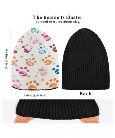 Animal Paw Print Beanie Hat for Men Women Winter Soft Warm Knit Cuffed Beanie for Outdoor Cold Weather Sports Ski Unisex Hat ...