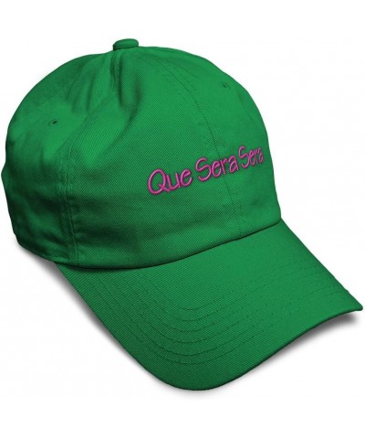 Soft Baseball Cap Que Sera Sera Cotton Dad Hats for Men & Women Kelly Green $13.16 Baseball Caps