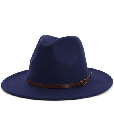 Lady Elegant Wide Brim Hat Men Women Wool Fedora Hat with Belt Pop Wide Brim Dad Hat Panama Hat Jazz Hat Size 56-58CM (Color ...