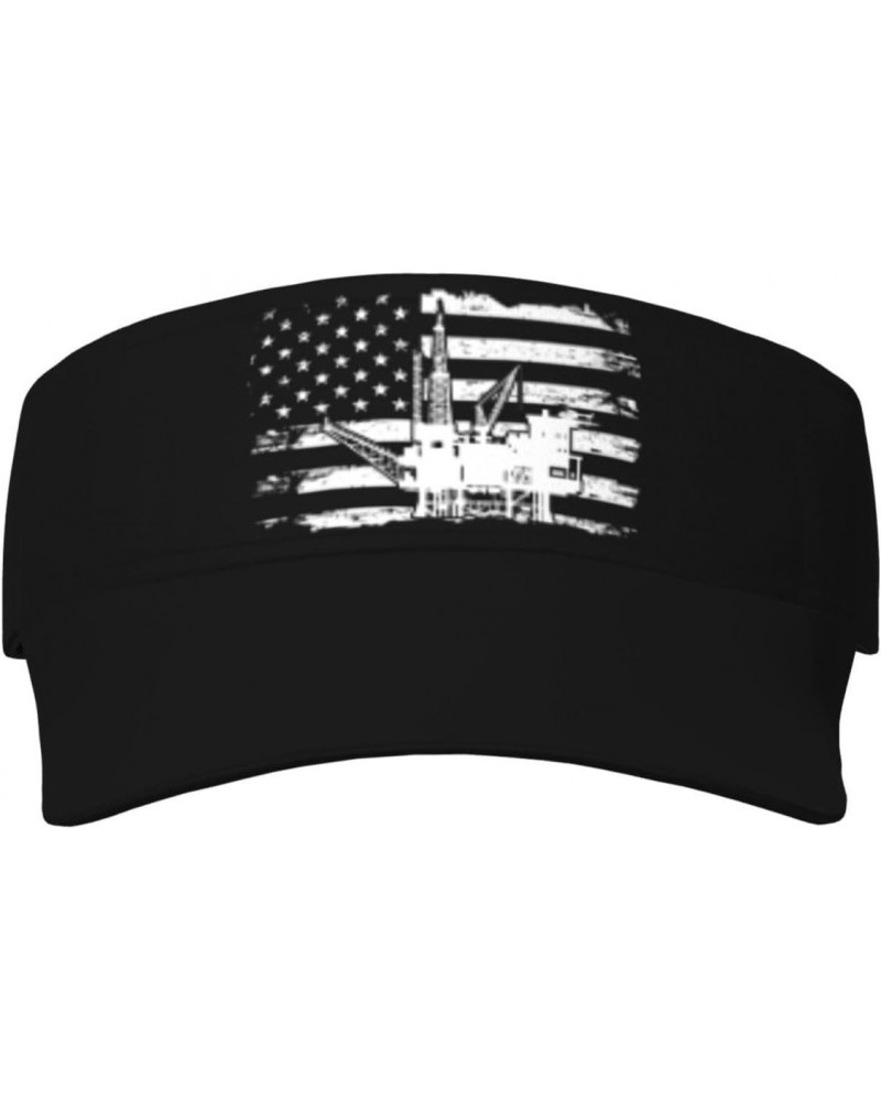 Oilfield USA Flag Cool Breathable Fashionable Eye Protection Sunshade Top Hat Black $10.50 Sun Hats