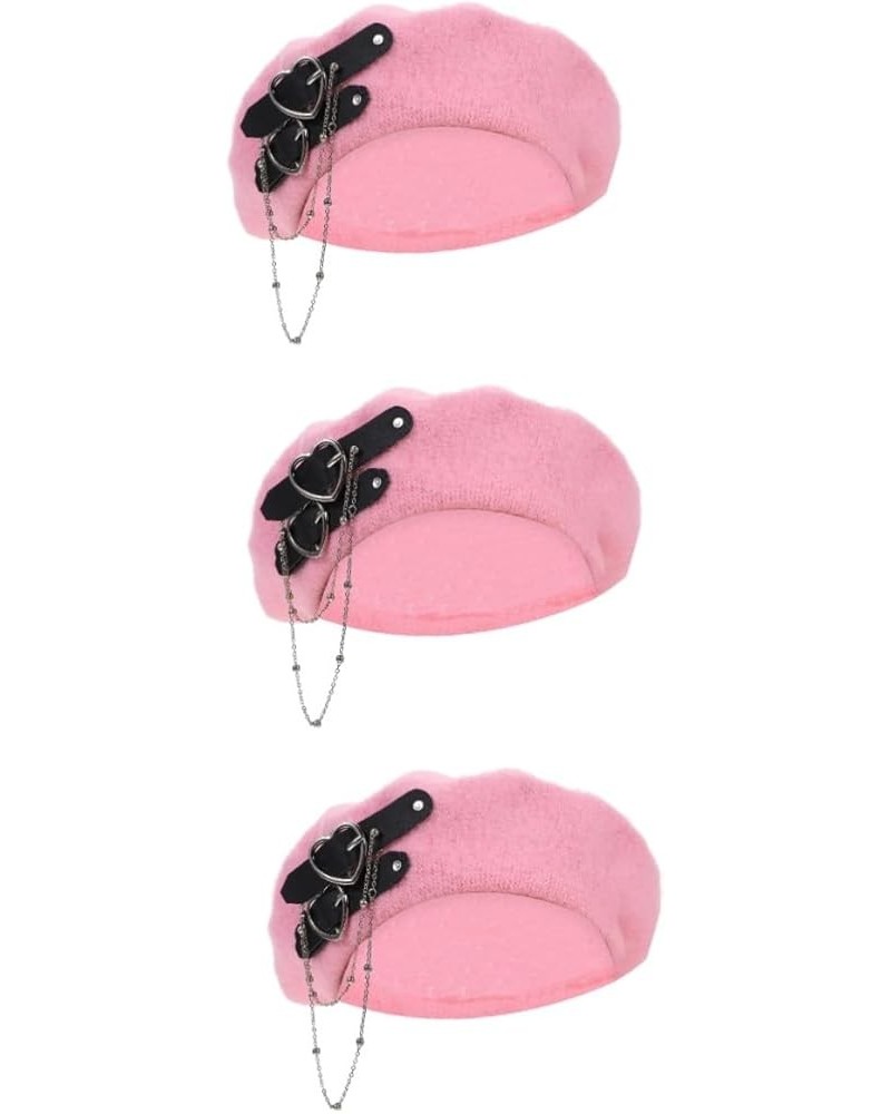 2pcs Girls' Beret Hard Girl Women's Nylon Fashion Pinkx3pcs $22.00 Berets