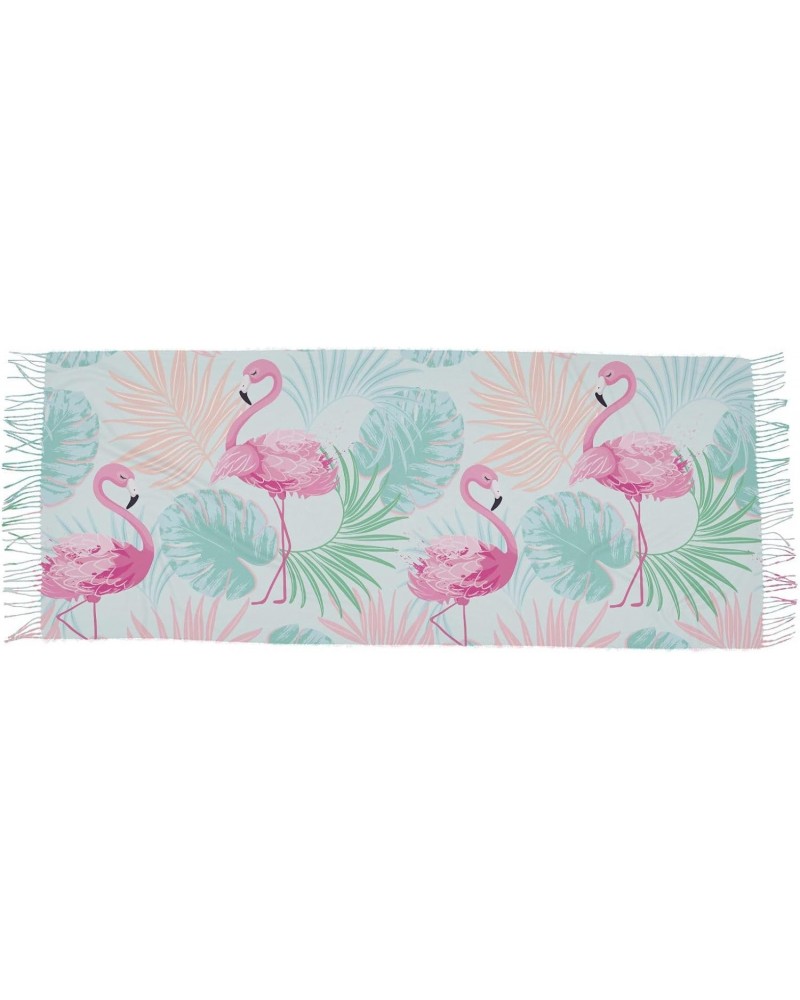 Tropical Flamingo Winter Scarf Soft Tassel Scarves Warm Cozy Shawls and Wraps for Evening Dress Wedding $12.74 Scarves