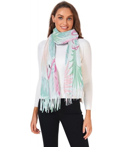 Tropical Flamingo Winter Scarf Soft Tassel Scarves Warm Cozy Shawls and Wraps for Evening Dress Wedding $12.74 Scarves