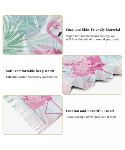 Tropical Flamingo Winter Scarf Soft Tassel Scarves Warm Cozy Shawls and Wraps for Evening Dress Wedding $12.74 Scarves