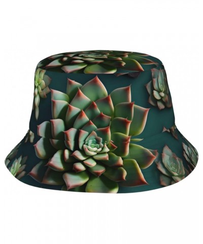 Many Succulents Fisherman's Hat, Unisex, Fashionable and Lightweight, Foldable Outdoor Fisherman's Hat, Beach Sun Hat Black $...