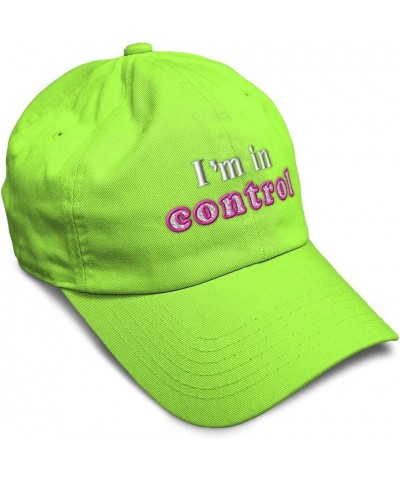 Soft Baseball Cap I'm in Control Cotton Dad Hats for Men & Women Lime $17.10 Baseball Caps