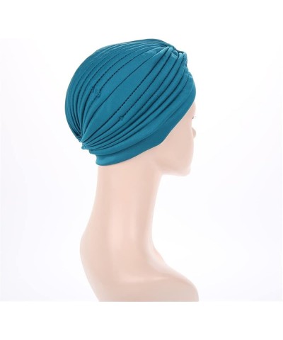 Chemo Headscarf for Women - Solid Ruffle Flower Caps,Turban Beanies Headwrap Hats for Cancer Teal $10.07 Skullies & Beanies