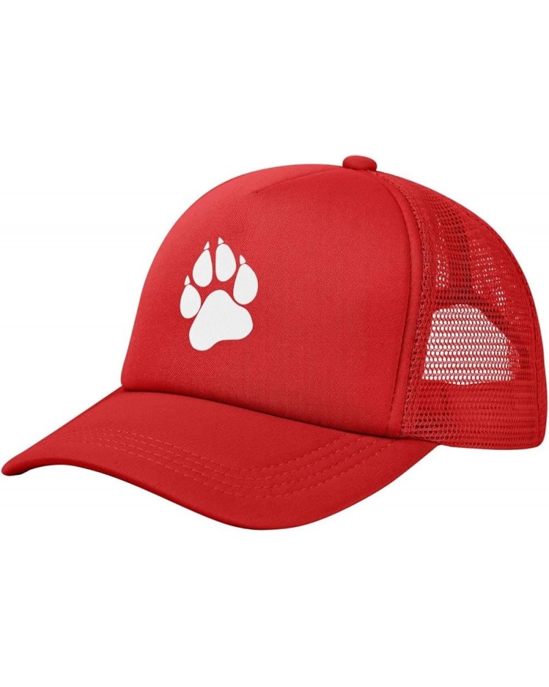 Wolf Paw Baseball Cap Canvas Mesh-Back Cap Red $16.52 Baseball Caps