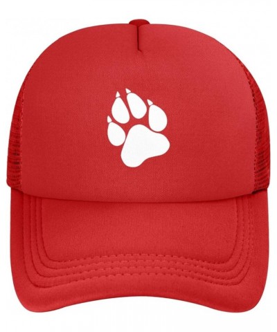 Wolf Paw Baseball Cap Canvas Mesh-Back Cap Red $16.52 Baseball Caps