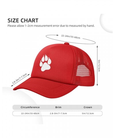 Wolf Paw Baseball Cap Canvas Mesh-Back Cap Red $16.52 Baseball Caps