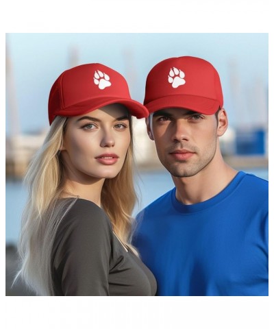 Wolf Paw Baseball Cap Canvas Mesh-Back Cap Red $16.52 Baseball Caps