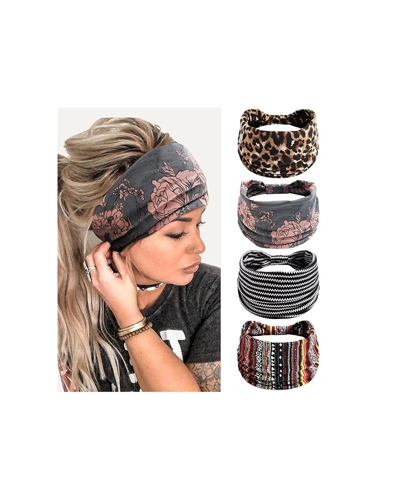 Wide Headbands for Women Black Stylish Head Wraps Summer Boho Thick Hairbands Large Pink African Sport Yoga Turban Headband H...