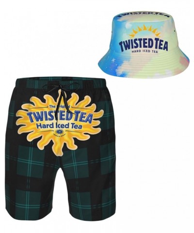 T-Wisted T-Ea Men's Beach Combo:Packable Bucket Hat&Quick Dry Shorts-Trendy Print Fisherman Cap&Drawstring Swim Trunks 261 $2...