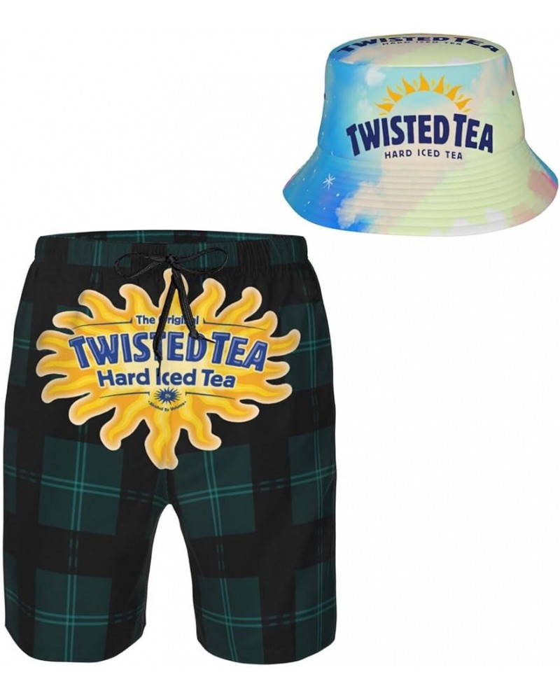 T-Wisted T-Ea Men's Beach Combo:Packable Bucket Hat&Quick Dry Shorts-Trendy Print Fisherman Cap&Drawstring Swim Trunks 261 $2...