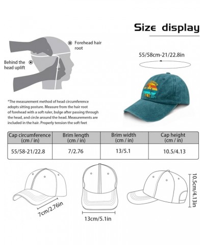 Surfboard Tree Beach Sun Man Palm Hat Mom Hat Pigment Black Mens Golf Hat Gifts for Son Golf Hat Cyan Blue $10.99 Sun Hats