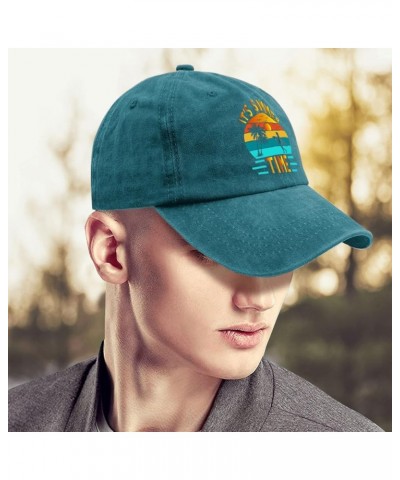 Surfboard Tree Beach Sun Man Palm Hat Mom Hat Pigment Black Mens Golf Hat Gifts for Son Golf Hat Cyan Blue $10.99 Sun Hats