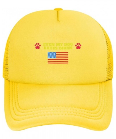 Even My Dog Hates Biden Baseball Cap Fashion Man Womans Baseball Cap Washable Adjustable Dad Hats Yellow $9.90 Baseball Caps