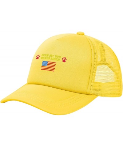 Even My Dog Hates Biden Baseball Cap Fashion Man Womans Baseball Cap Washable Adjustable Dad Hats Yellow $9.90 Baseball Caps