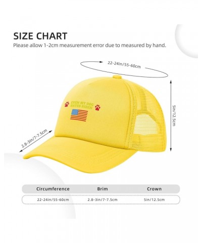 Even My Dog Hates Biden Baseball Cap Fashion Man Womans Baseball Cap Washable Adjustable Dad Hats Yellow $9.90 Baseball Caps