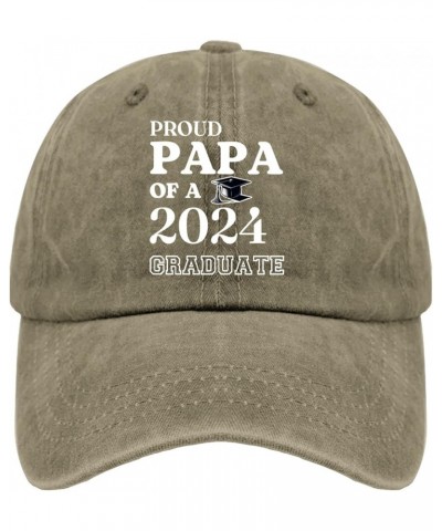 Proud Papa of A 2024 Graduate Sun Hat USA Cowboy Hat Pigment Black Hiking Hat Women Gifts for Him Outdoor Hats Pigment Khaki ...