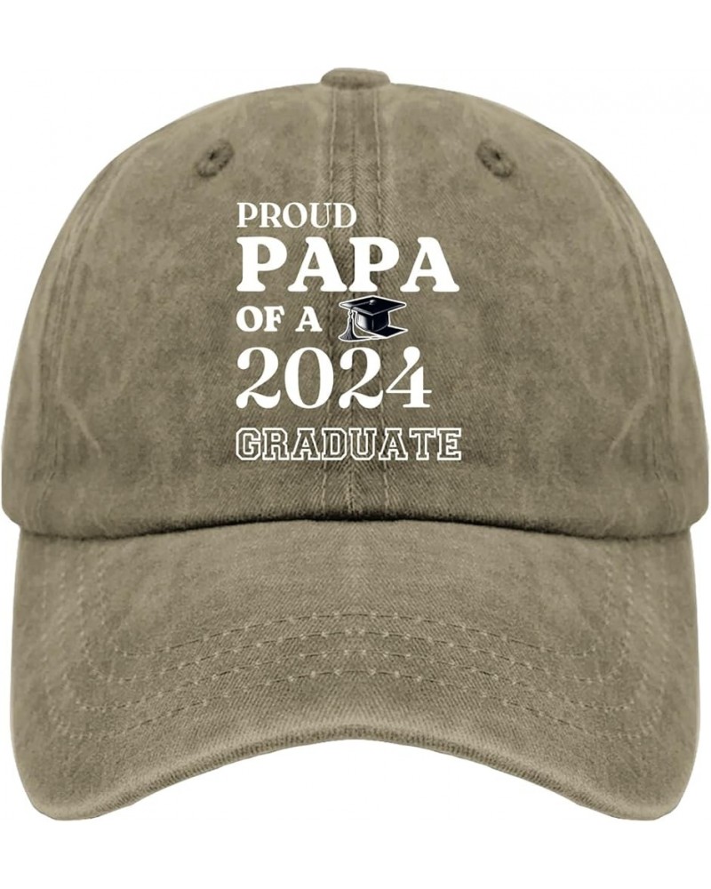 Proud Papa of A 2024 Graduate Sun Hat USA Cowboy Hat Pigment Black Hiking Hat Women Gifts for Him Outdoor Hats Pigment Khaki ...