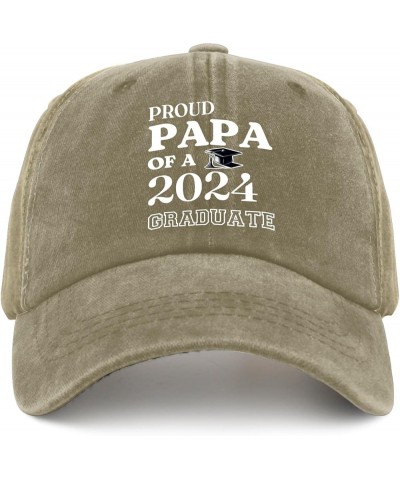 Proud Papa of A 2024 Graduate Sun Hat USA Cowboy Hat Pigment Black Hiking Hat Women Gifts for Him Outdoor Hats Pigment Khaki ...