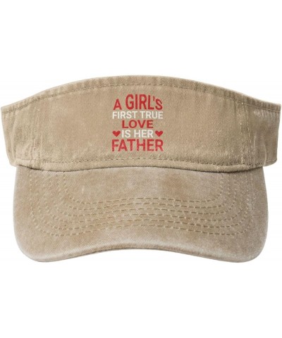 A Girl's First True Love is Her Father Sun Hat Sun Visor Hats for Women Men Baseball Cap Golf Hats Natural $9.94 Visors