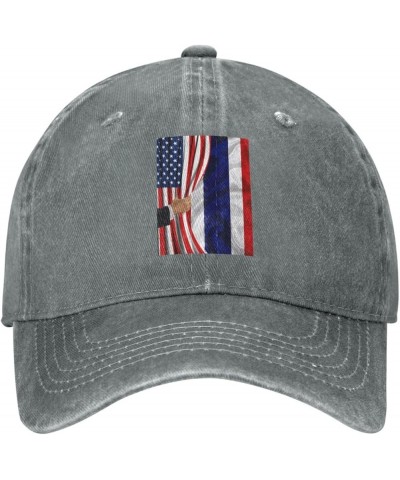 Denim Baseball Cap Adjustable Fitted Hat Retro Casquette for Men Women Gray $9.82 Baseball Caps