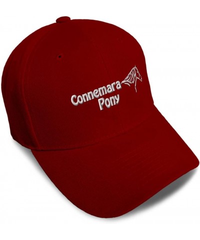 Custom Baseball Cap Connemara Pony Horses Breed Acrylic Pony Dad Hats for Men and Women Burgundy Design Only $10.80 Baseball ...