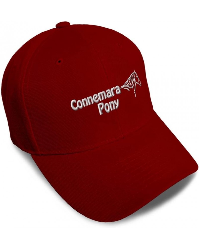 Custom Baseball Cap Connemara Pony Horses Breed Acrylic Pony Dad Hats for Men and Women Burgundy Design Only $10.80 Baseball ...