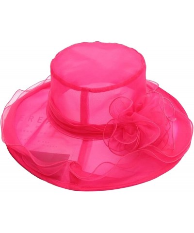 Women's Headdress Hat Wedding Hat Sun Hat Flower Shade Seaside Beach Hat Periphery Hat Hot Pink $7.29 Sun Hats