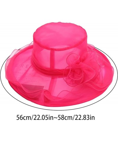 Women's Headdress Hat Wedding Hat Sun Hat Flower Shade Seaside Beach Hat Periphery Hat Hot Pink $7.29 Sun Hats