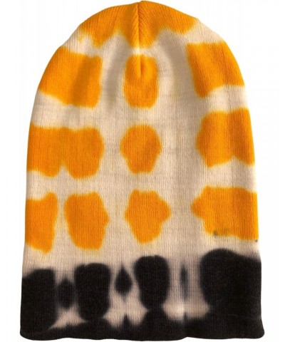 Tie Dye Beanie Hat, Yellow and Black Skullie Winter Hat $17.94 Skullies & Beanies