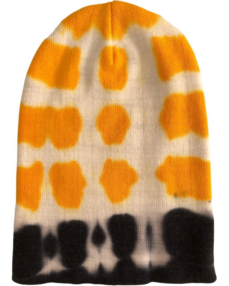 Tie Dye Beanie Hat, Yellow and Black Skullie Winter Hat $17.94 Skullies & Beanies