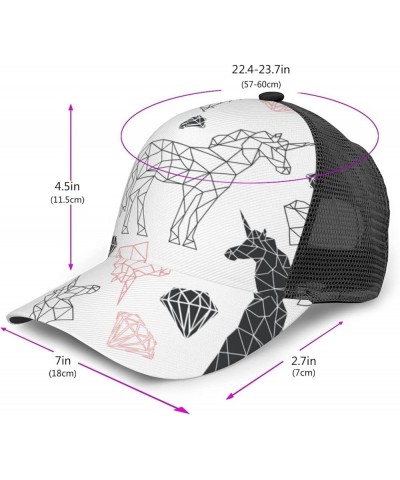 Unicorns Curved Brim Mesh Baseball Cap Casual Sun Hat All Seasons for Unisex Unicorns 68 $8.31 Baseball Caps