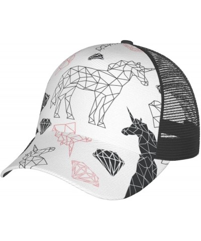 Unicorns Curved Brim Mesh Baseball Cap Casual Sun Hat All Seasons for Unisex Unicorns 68 $8.31 Baseball Caps