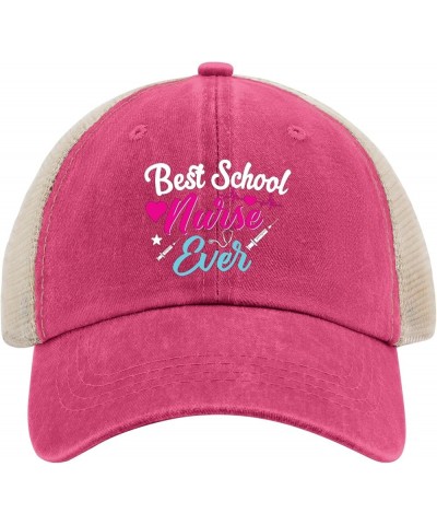 Best School Nurse Ever Golf Hat Army Hat AllBlack Mens Golf Hat Gifts for Mom Workout Hat Rose Red02 $10.69 Cowboy Hats