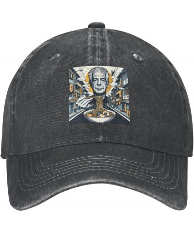 Anthony Music Bourdain Casquette Baseball Cap Cowboy Hat Unisex Denim Adults Denim Hat Adjustable Size Black Black $8.38 Base...