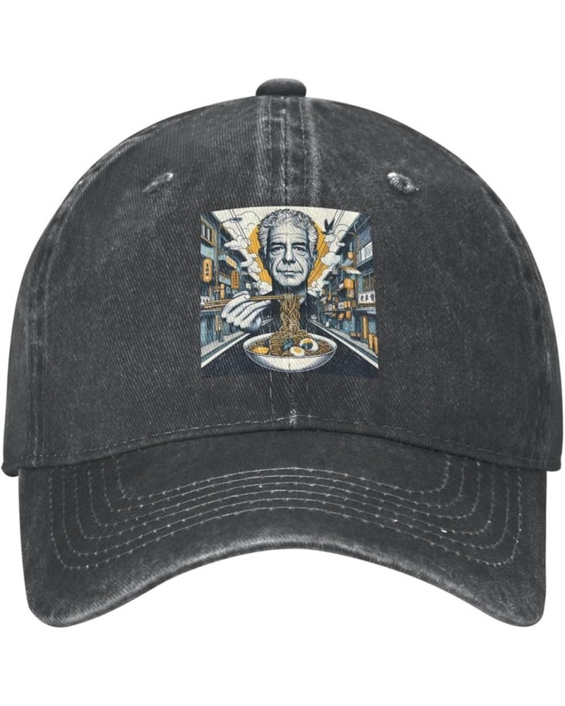 Anthony Music Bourdain Casquette Baseball Cap Cowboy Hat Unisex Denim Adults Denim Hat Adjustable Size Black Black $8.38 Base...