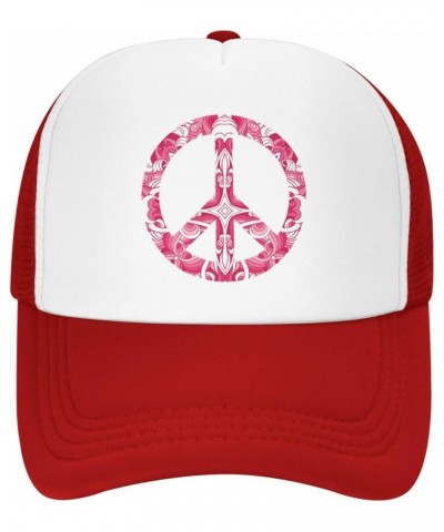 Mesh Dad Hat Adjustable Washed Funny Baseball Dad Cap Funny Distressed Ball Trucker Cap Pink Floral Peace Signs Red $8.60 Bas...