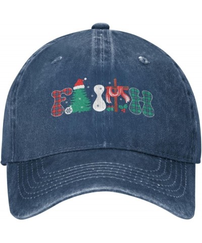 Faith Christmas Jesus Cross Hat Religious Gift Hat Christian God Baseball Cap for Women Men Navy $9.97 Cowboy Hats