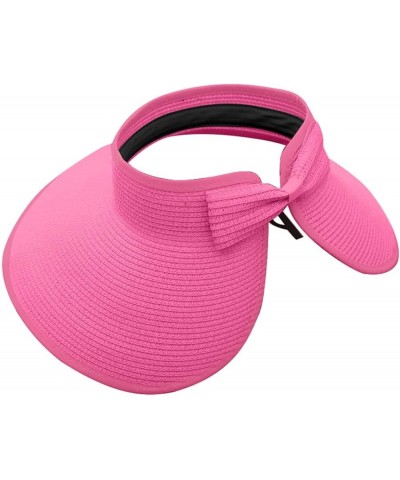 Womens Beach Sun Hat Floppy Wide Brim Outdoor UPF 50 Summer Hat for Women Foldable Roll up Travel Sun Hat C-hot Pink $10.25 S...