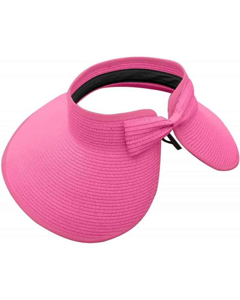 Womens Beach Sun Hat Floppy Wide Brim Outdoor UPF 50 Summer Hat for Women Foldable Roll up Travel Sun Hat C-hot Pink $10.25 S...