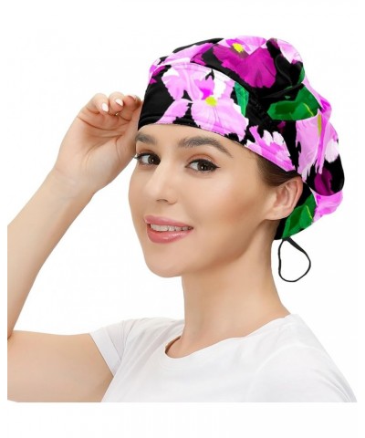 Adjustable Working Caps, Elastic Bandage Tie Back Hats, Cover Hair Bouffant Hats with Sweatband 99 Flower Leaves (363) $9.99 ...