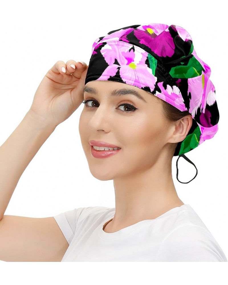 Adjustable Working Caps, Elastic Bandage Tie Back Hats, Cover Hair Bouffant Hats with Sweatband 99 Flower Leaves (363) $9.99 ...