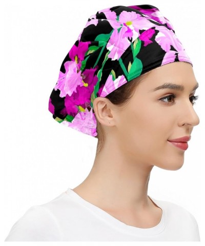 Adjustable Working Caps, Elastic Bandage Tie Back Hats, Cover Hair Bouffant Hats with Sweatband 99 Flower Leaves (363) $9.99 ...